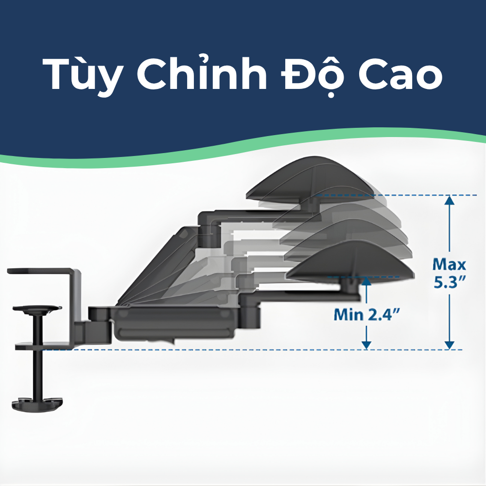Giá Đỡ Khủy Tay Công Thái Học-Xoay 360°