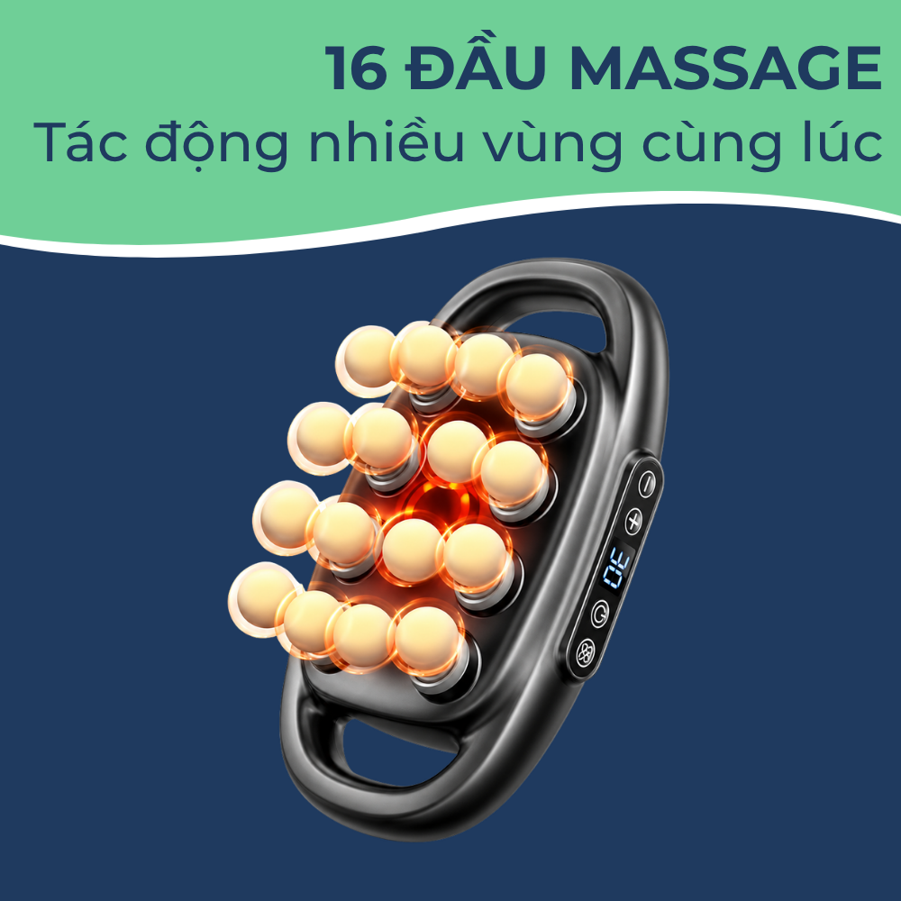 FlexPulse - Thiết bị súng massage 16 đầu.