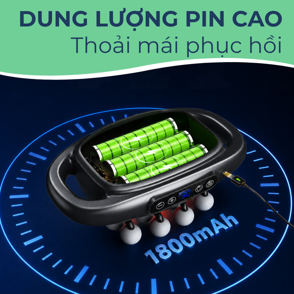 FlexPulse - Thiết bị súng massage 16 đầu.