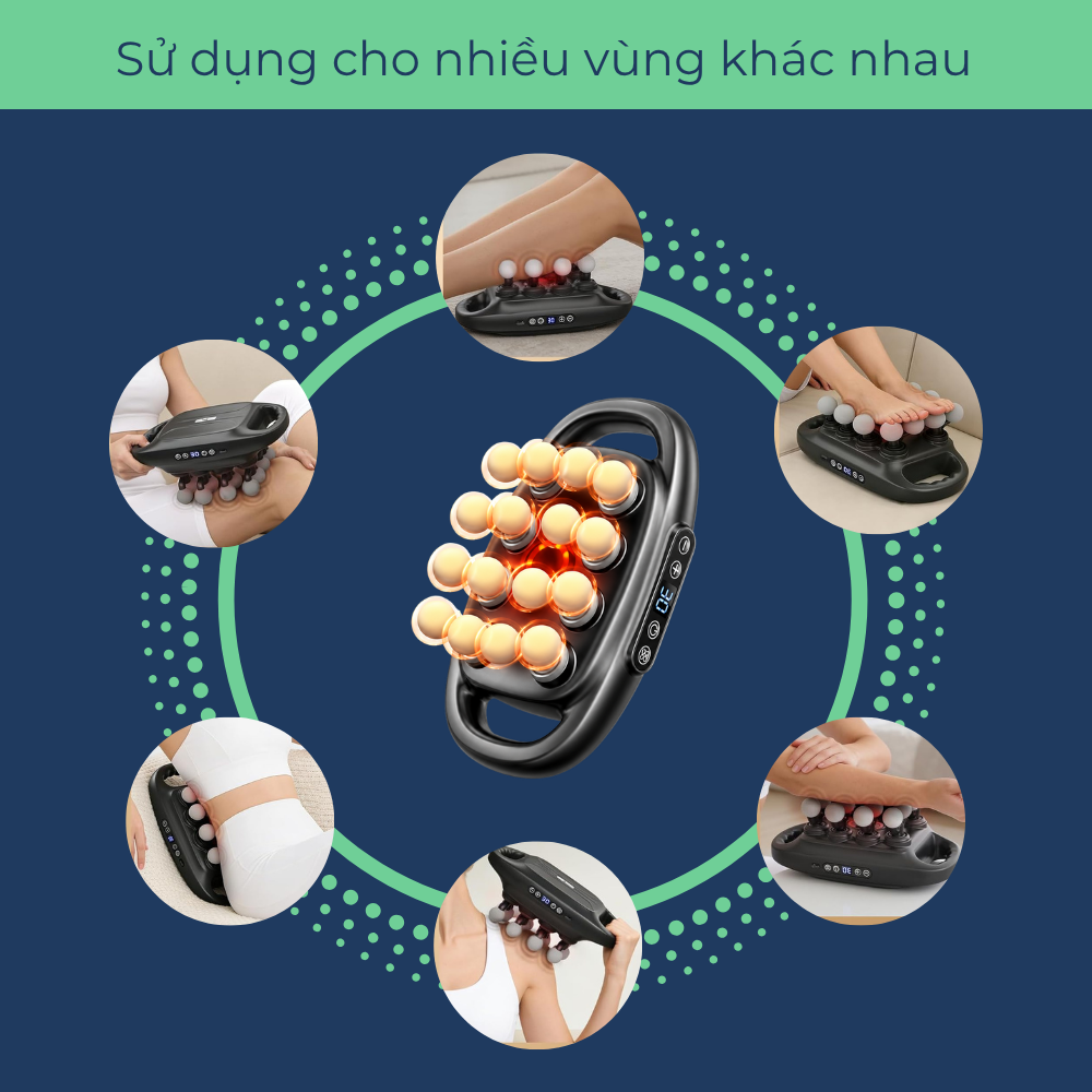 FlexPulse - Thiết bị súng massage 16 đầu.