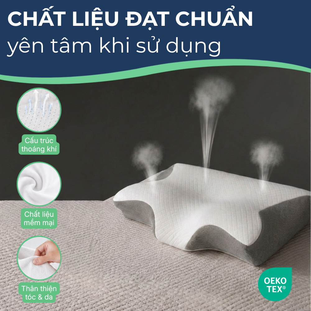 FlexiRest  - Gối Công Thái Học Hỗ Trợ Cổ Vai Gáy