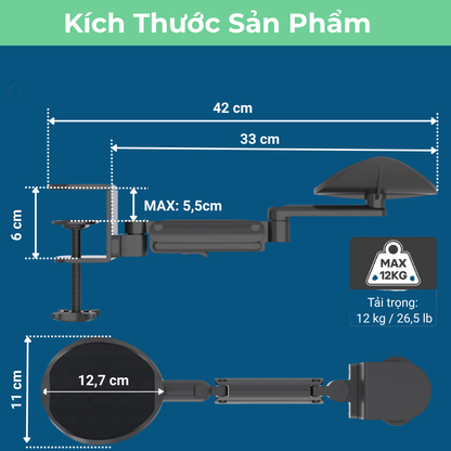 Giá Đỡ Khủy Tay Công Thái Học-Xoay 360°